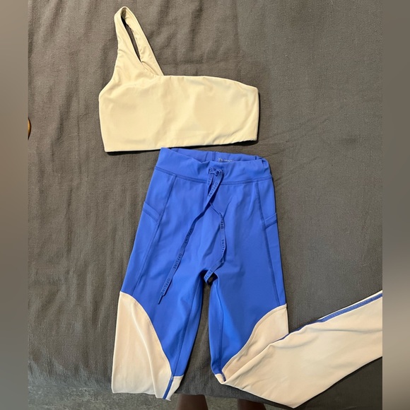 aerie Pants - Aerie Offline beige and cobalt blue workout set
